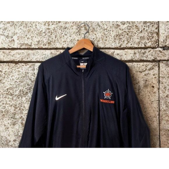 Oklahoma State Cowboys Wrestling Nike Jacket XL Black Full Zip Team Issued 72825 - Picture 3 of 7